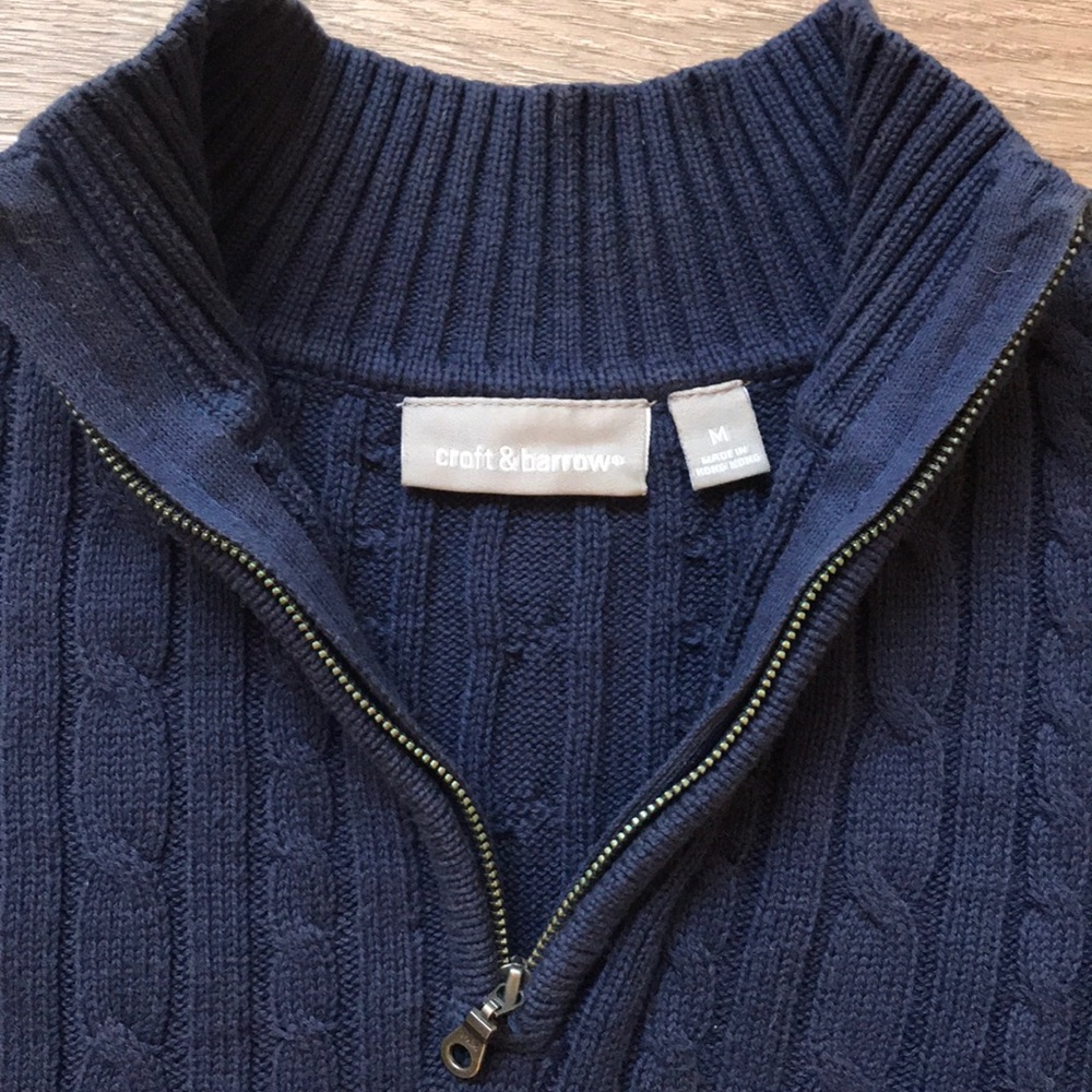 Croft & Barrow Navy Cable Knit Ski Sweater